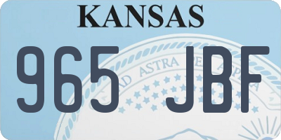 KS license plate 965JBF