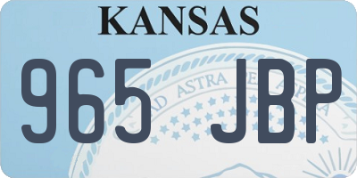 KS license plate 965JBP