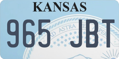 KS license plate 965JBT