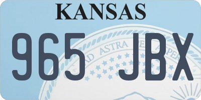 KS license plate 965JBX