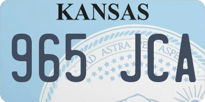 KS license plate 965JCA