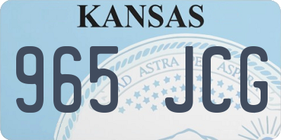 KS license plate 965JCG