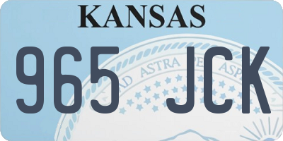 KS license plate 965JCK