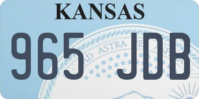 KS license plate 965JDB