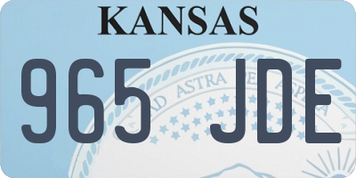 KS license plate 965JDE