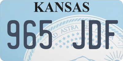 KS license plate 965JDF