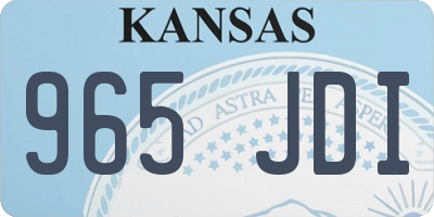 KS license plate 965JDI