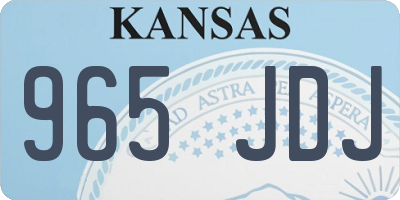 KS license plate 965JDJ
