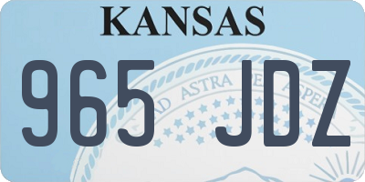 KS license plate 965JDZ