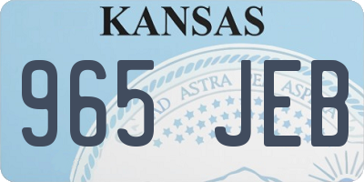 KS license plate 965JEB