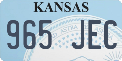 KS license plate 965JEC