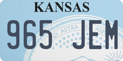 KS license plate 965JEM