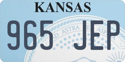 KS license plate 965JEP