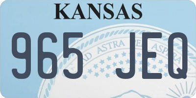 KS license plate 965JEQ