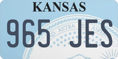 KS license plate 965JES