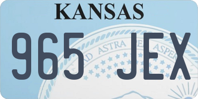 KS license plate 965JEX