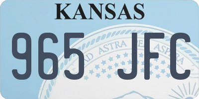 KS license plate 965JFC