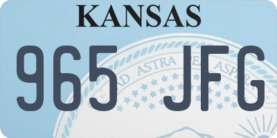 KS license plate 965JFG