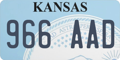 KS license plate 966AAD