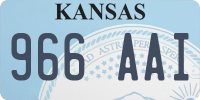 KS license plate 966AAI