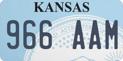 KS license plate 966AAM