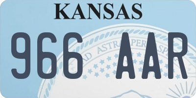 KS license plate 966AAR