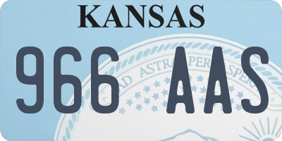 KS license plate 966AAS
