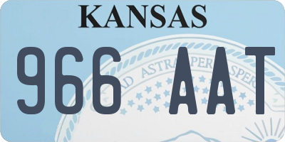 KS license plate 966AAT