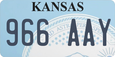 KS license plate 966AAY