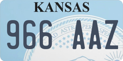 KS license plate 966AAZ