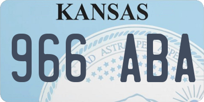 KS license plate 966ABA