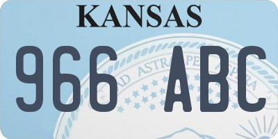 KS license plate 966ABC