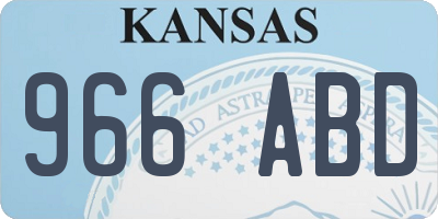 KS license plate 966ABD