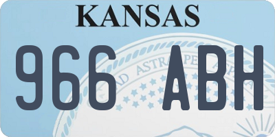 KS license plate 966ABH