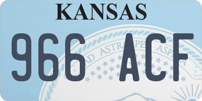 KS license plate 966ACF