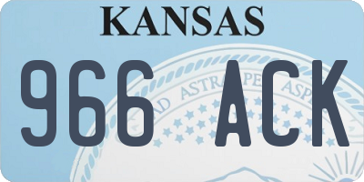 KS license plate 966ACK