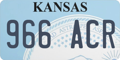 KS license plate 966ACR