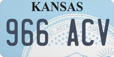 KS license plate 966ACV