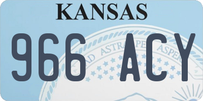 KS license plate 966ACY