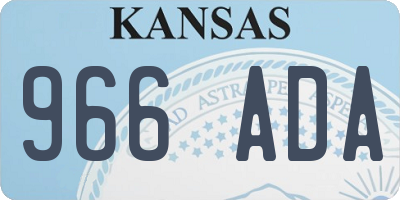 KS license plate 966ADA