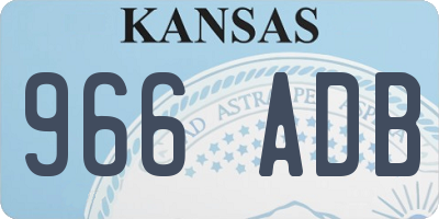 KS license plate 966ADB