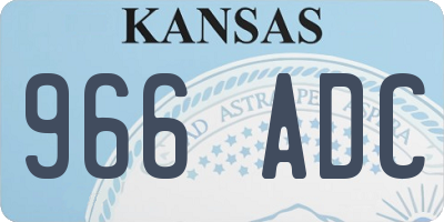 KS license plate 966ADC