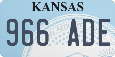 KS license plate 966ADE
