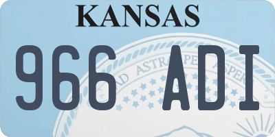 KS license plate 966ADI