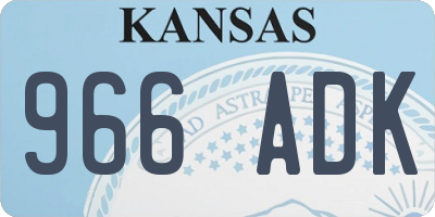 KS license plate 966ADK
