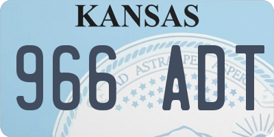 KS license plate 966ADT