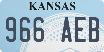 KS license plate 966AEB