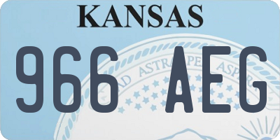 KS license plate 966AEG