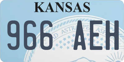 KS license plate 966AEH
