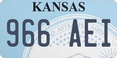 KS license plate 966AEI